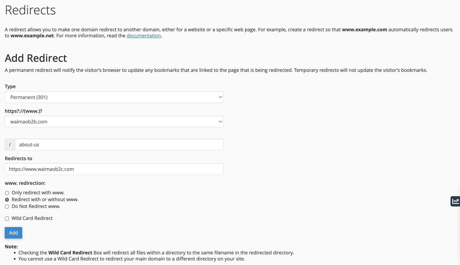 图片[2]-CPanel 网站重定向设置教程 | 歪猫跨境 | WaimaoB2C-歪猫跨境 | WaimaoB2C