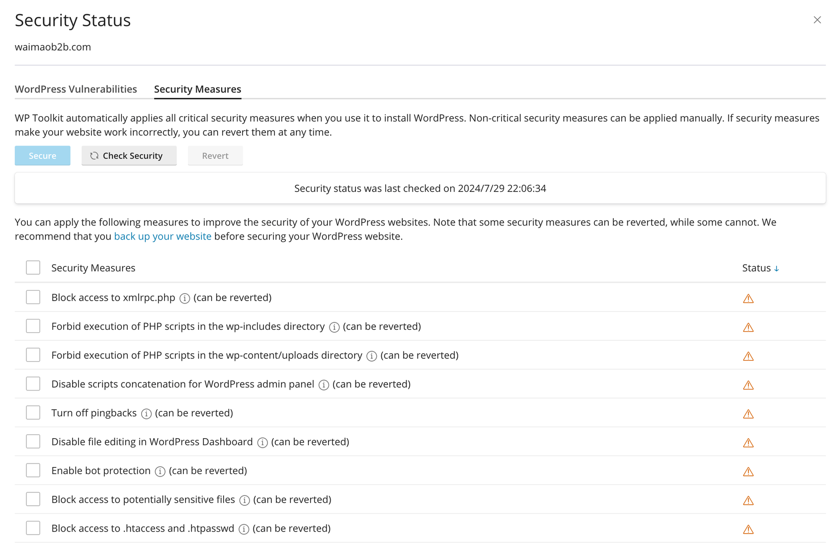 图片[13]-使用 WP Toolkit 管理 WordPress 站点 | 歪猫跨境 | WaimaoB2C-歪猫跨境 | WaimaoB2C