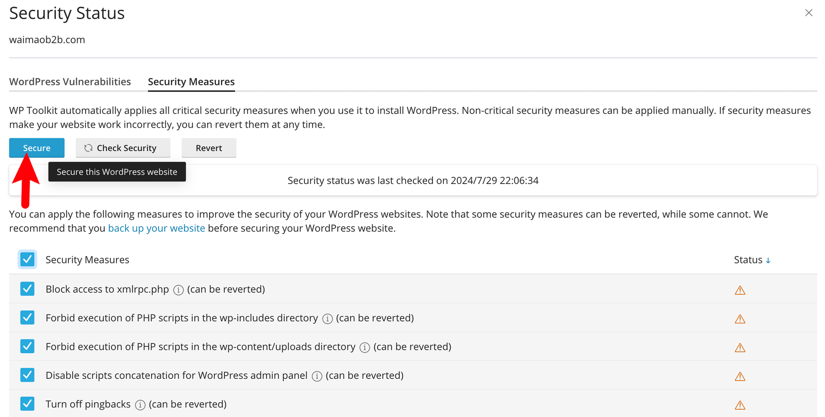 图片[14]-使用 WP Toolkit 管理 WordPress 站点 | 歪猫跨境 | WaimaoB2C-歪猫跨境 | WaimaoB2C
