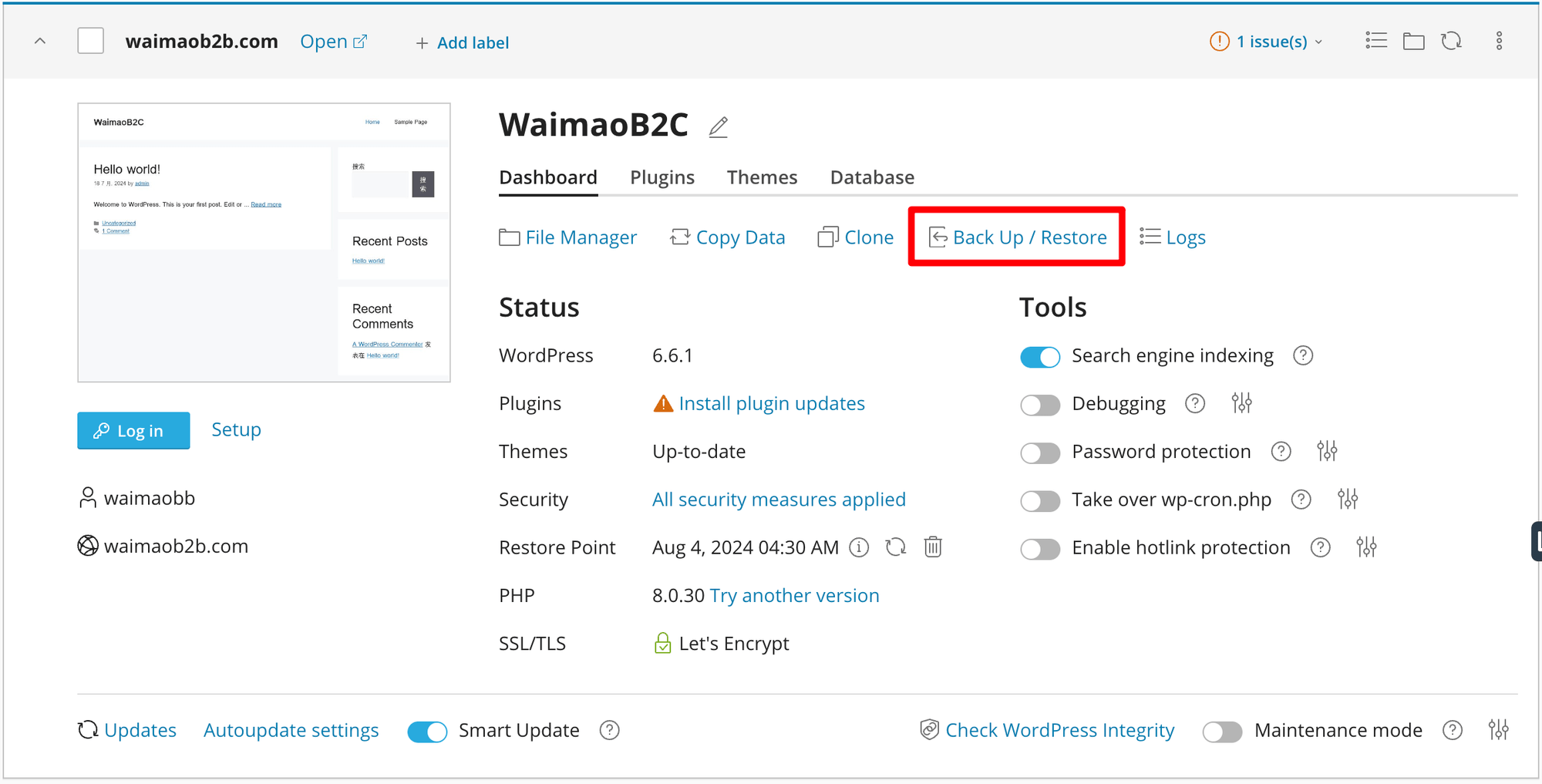 图片[27]-使用 WP Toolkit 管理 WordPress 站点 | 歪猫跨境 | WaimaoB2C-歪猫跨境 | WaimaoB2C