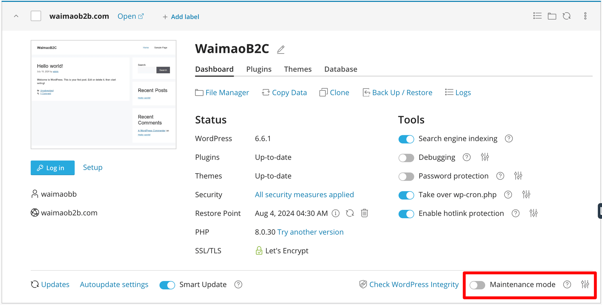 图片[42]-使用 WP Toolkit 管理 WordPress 站点 | 歪猫跨境 | WaimaoB2C-歪猫跨境 | WaimaoB2C
