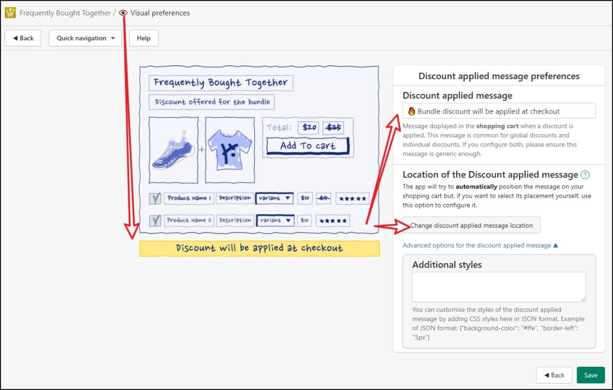 Shopify插件Frequently Bought Together如何修改购物车页面文字提示内容和显示位置