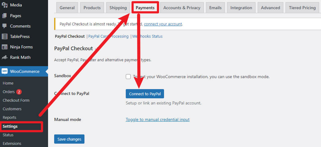 WooCommerce收款方式PayPal设置教程