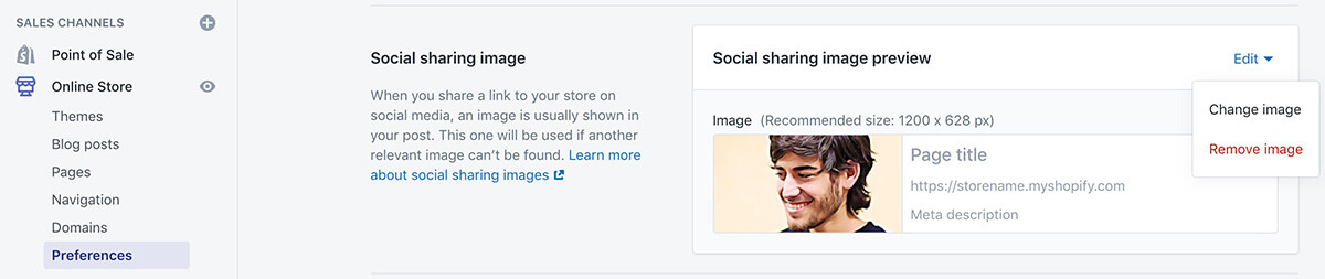 Shopify设置添加社交分享图片