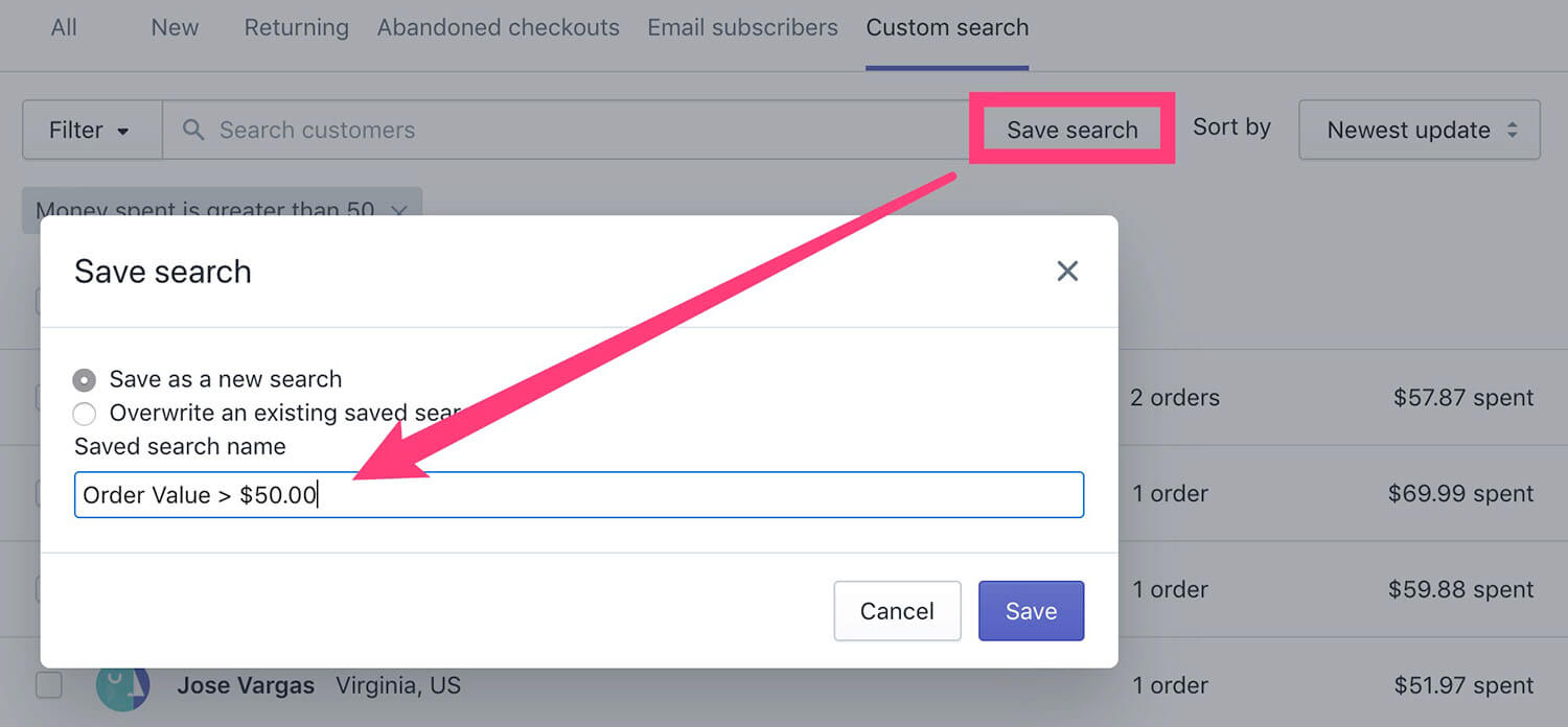 Shopify客户分组