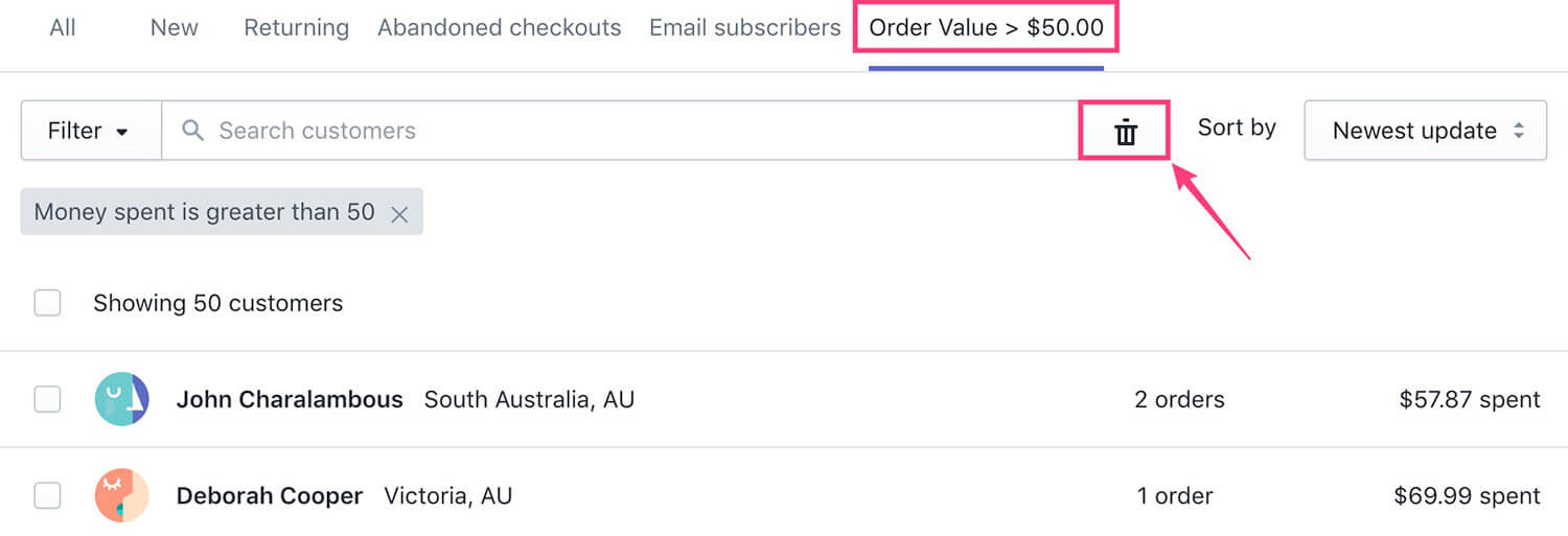 Shopify客户分组