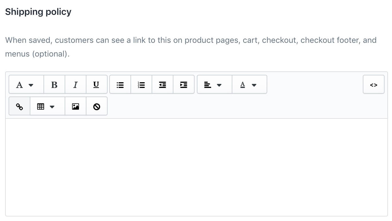 Shopify退款政策页面设置