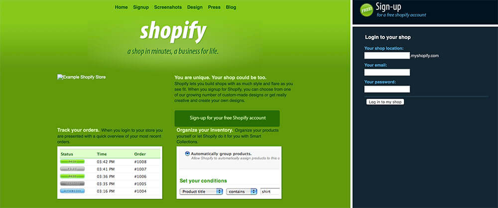 Shopify最初的样子